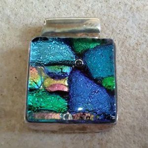 925 Sterling silver Dichroic Glass Pendant